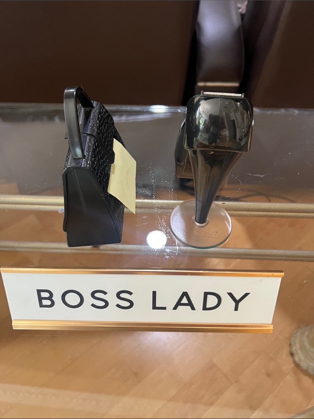 Lot of 3 items Black Croc-Mini Handbag post it, Boss Lady, tape holder - Picture 5 of 5
